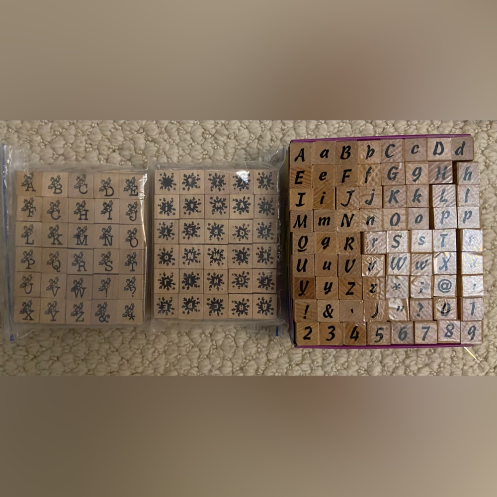 Alphabet wooden stamps